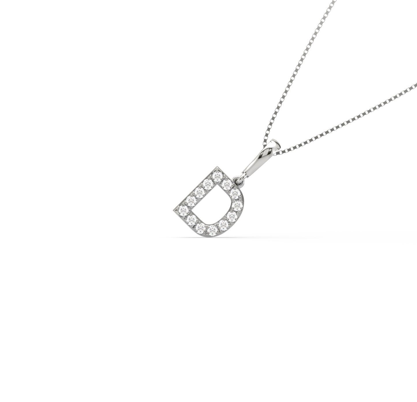 D Alphabet Diamond Pendant