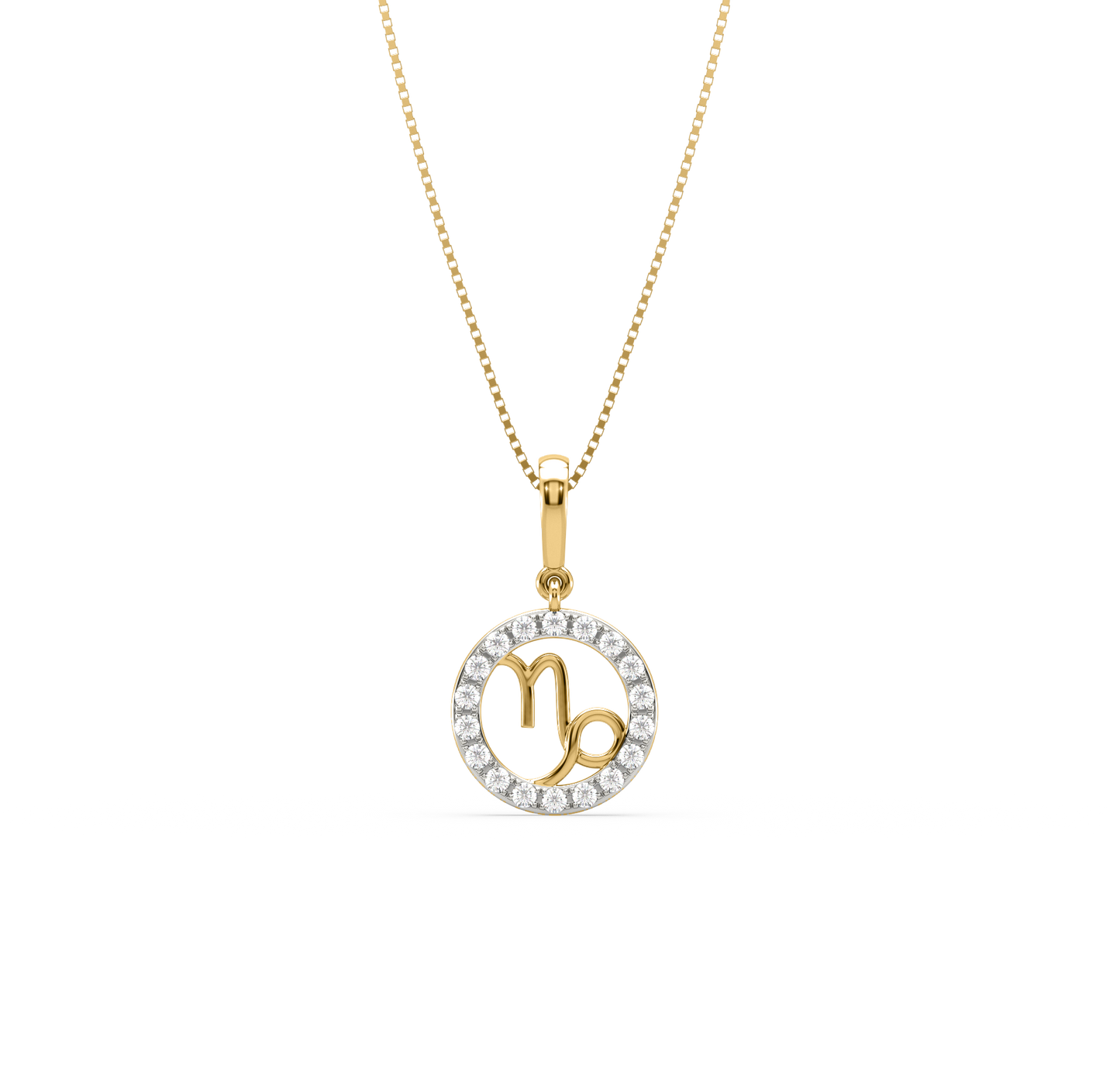 Capricorn Zodiac Diamond Pendant