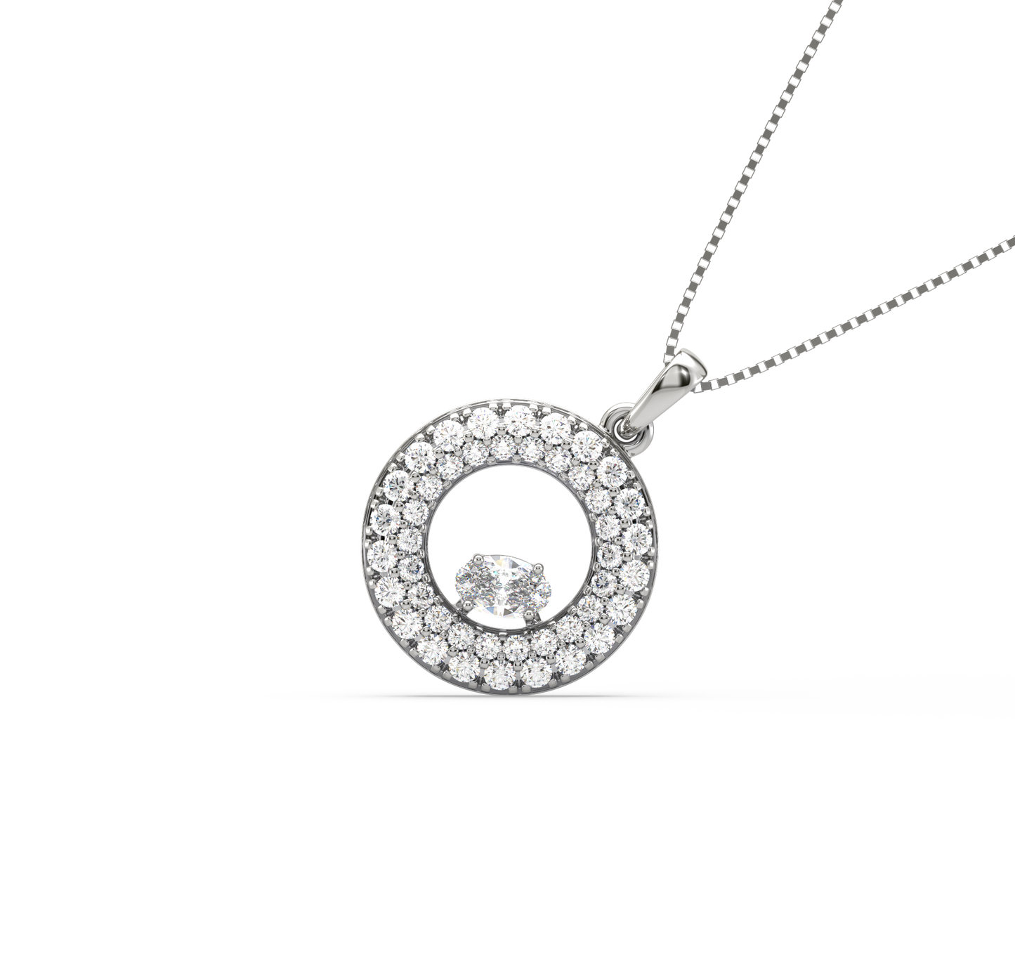 Orea Disc Oval Diamond Pendant