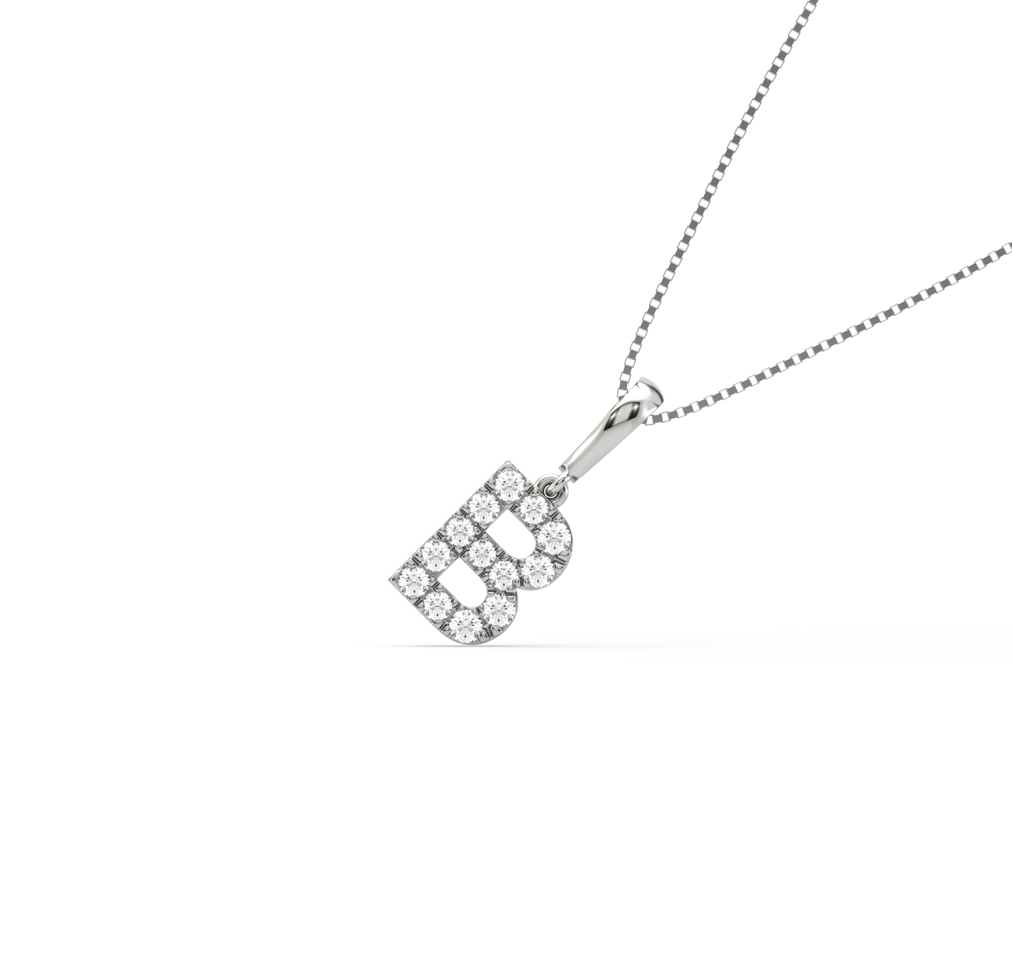 B Alphabet Diamond Pendant