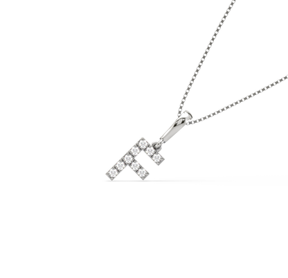 F Alphabet Diamond Pendant