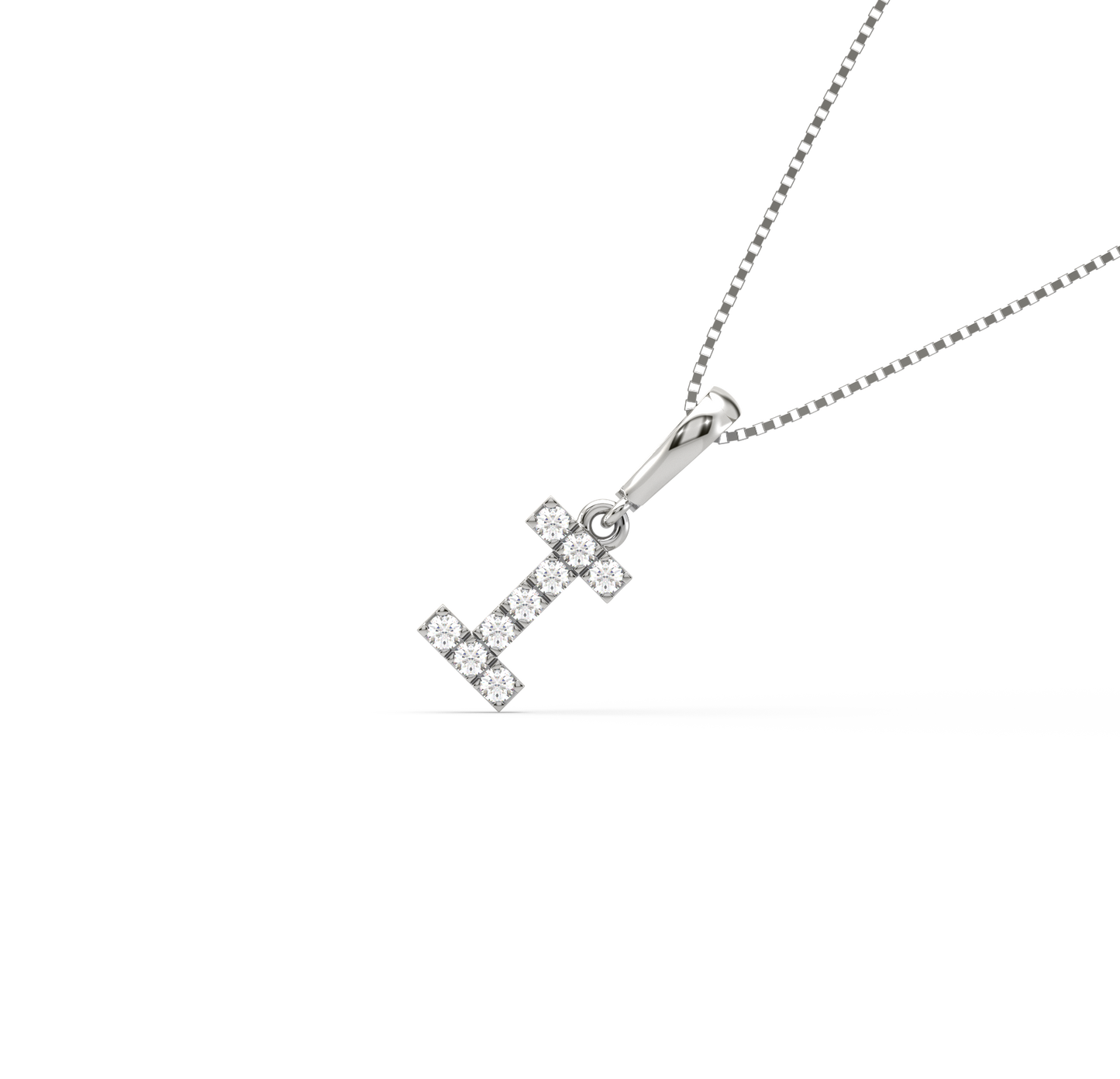 I Alphabet Diamond Pendant