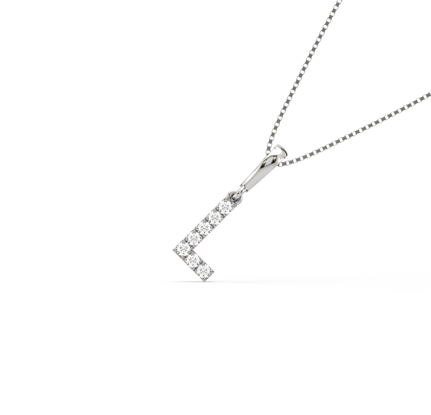 L Alphabet Diamond Pendant