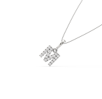 M Alphabet Diamond Pendant