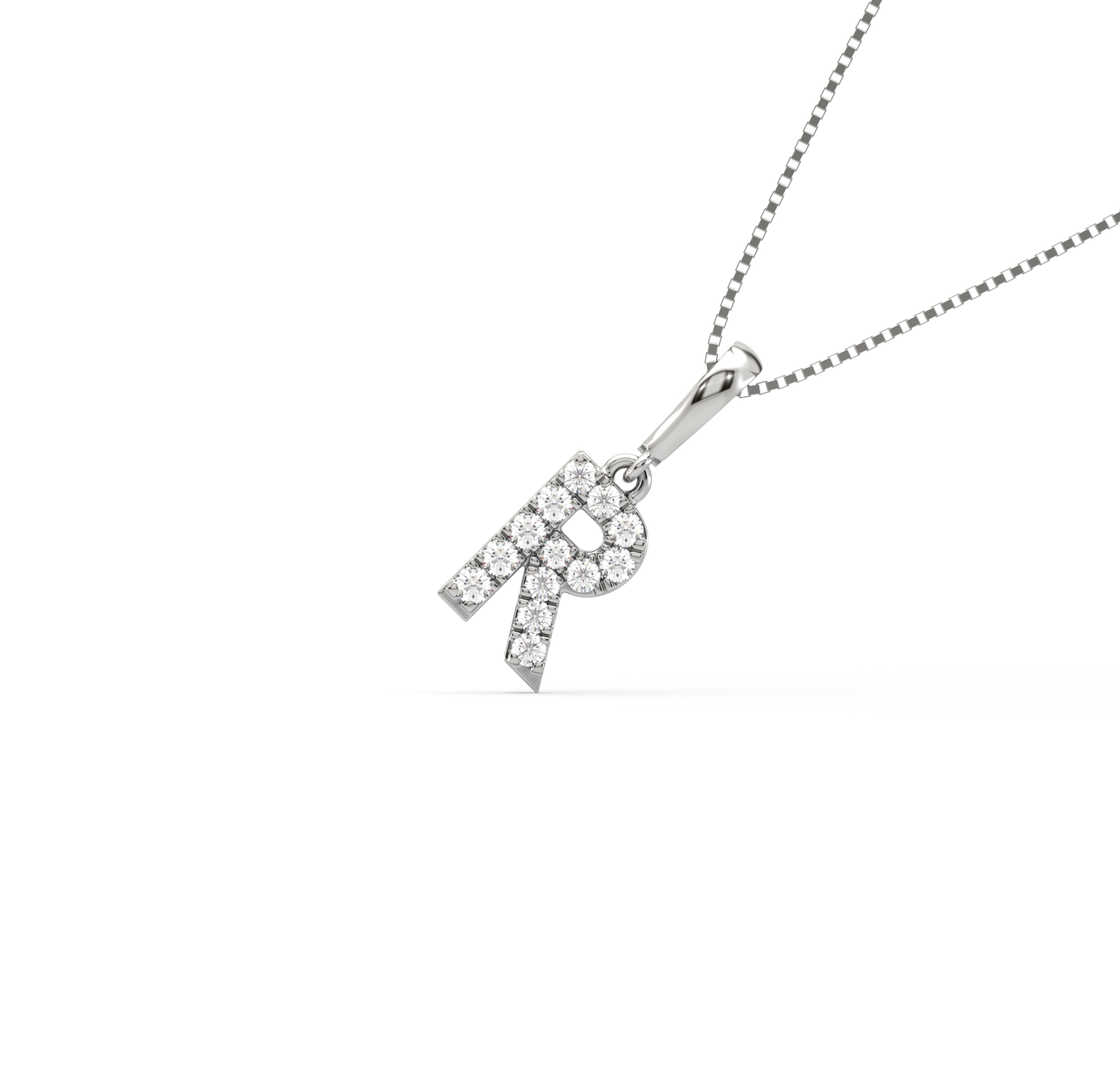 R Diamond Alphabet Pendant