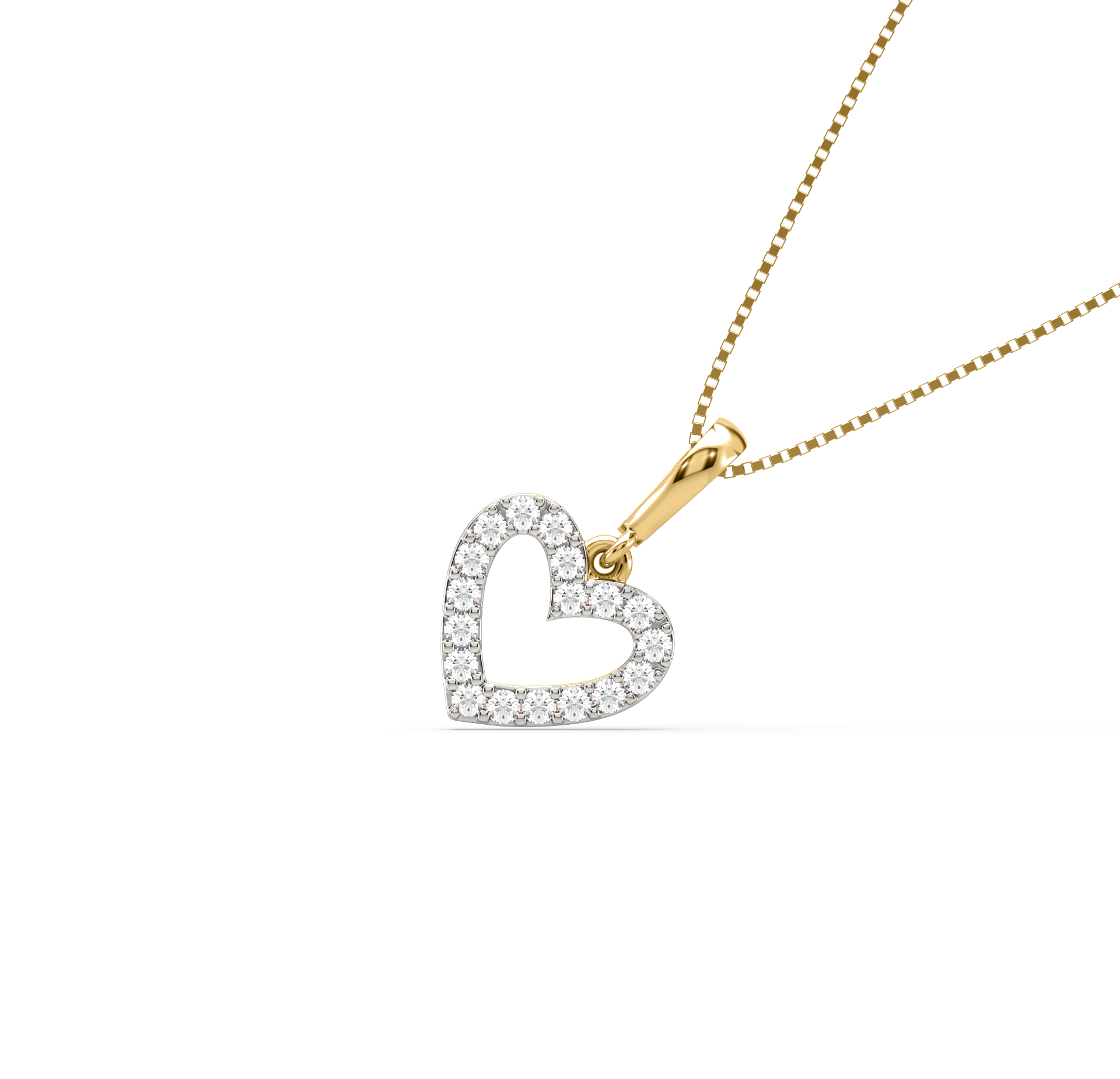 Clustered outline heart Diamond Pendant - Sparkle Jewels