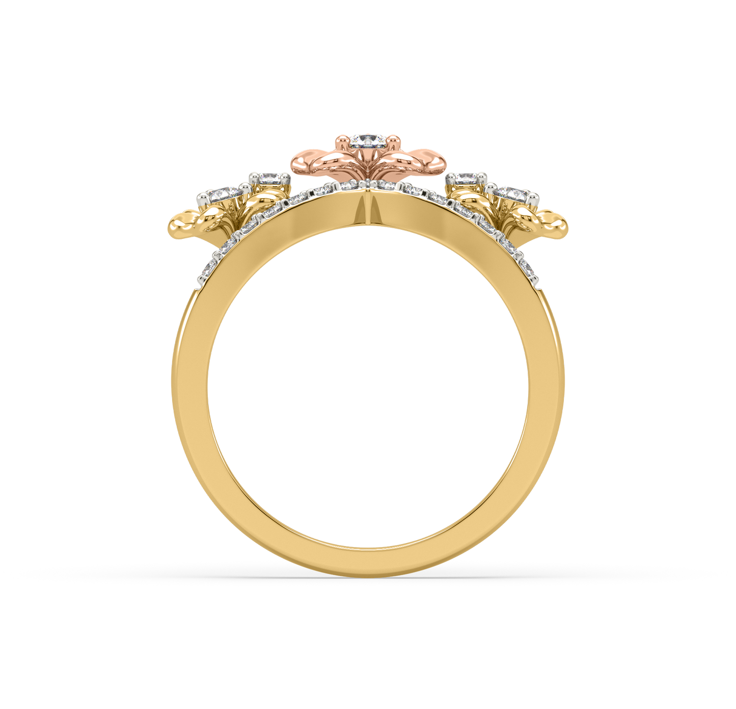 Zoe Flower Wave Diamond Ring