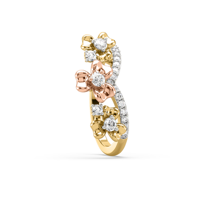 Zoe Flower Wave Diamond Ring