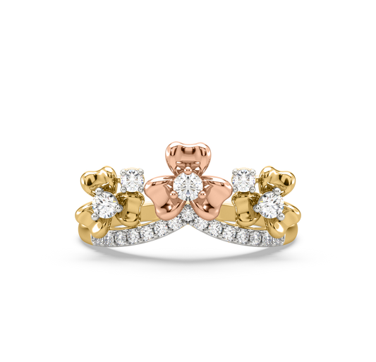 Zoe Flower Wave Diamond Ring