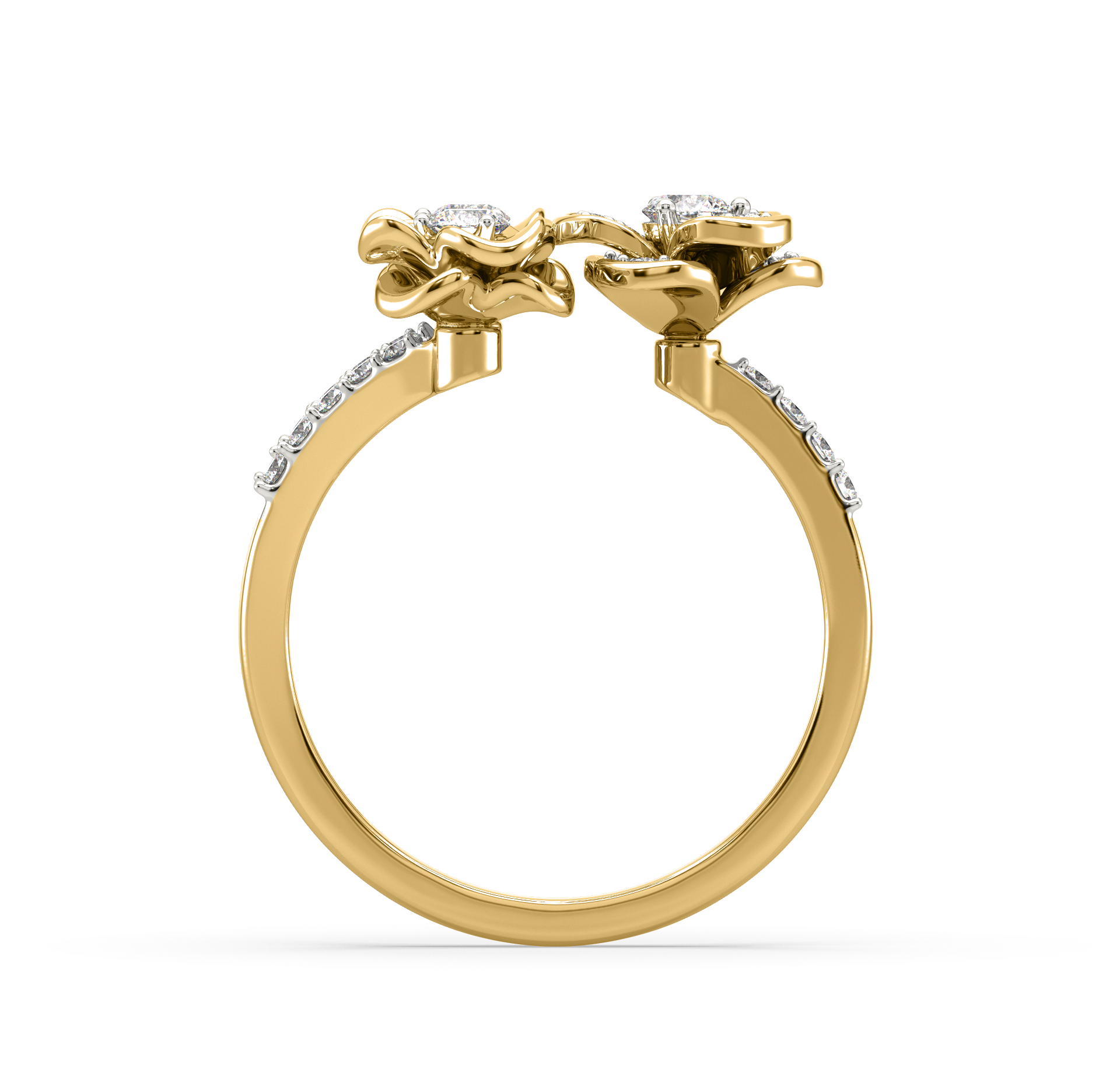 Elena Floral Diamond Open Ring