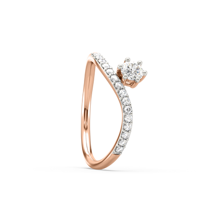 Irina Curved Solitaire Diamond Ring