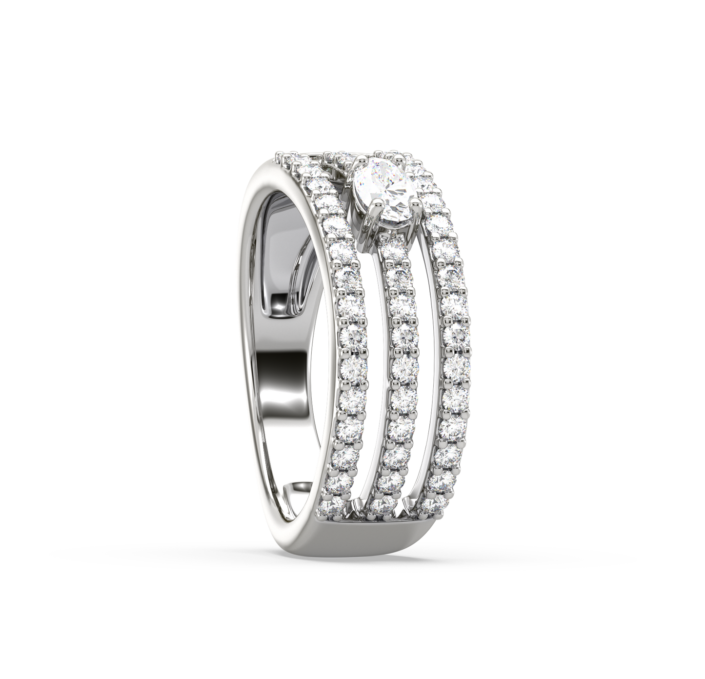 Gemma Three-Line Ornate Ring