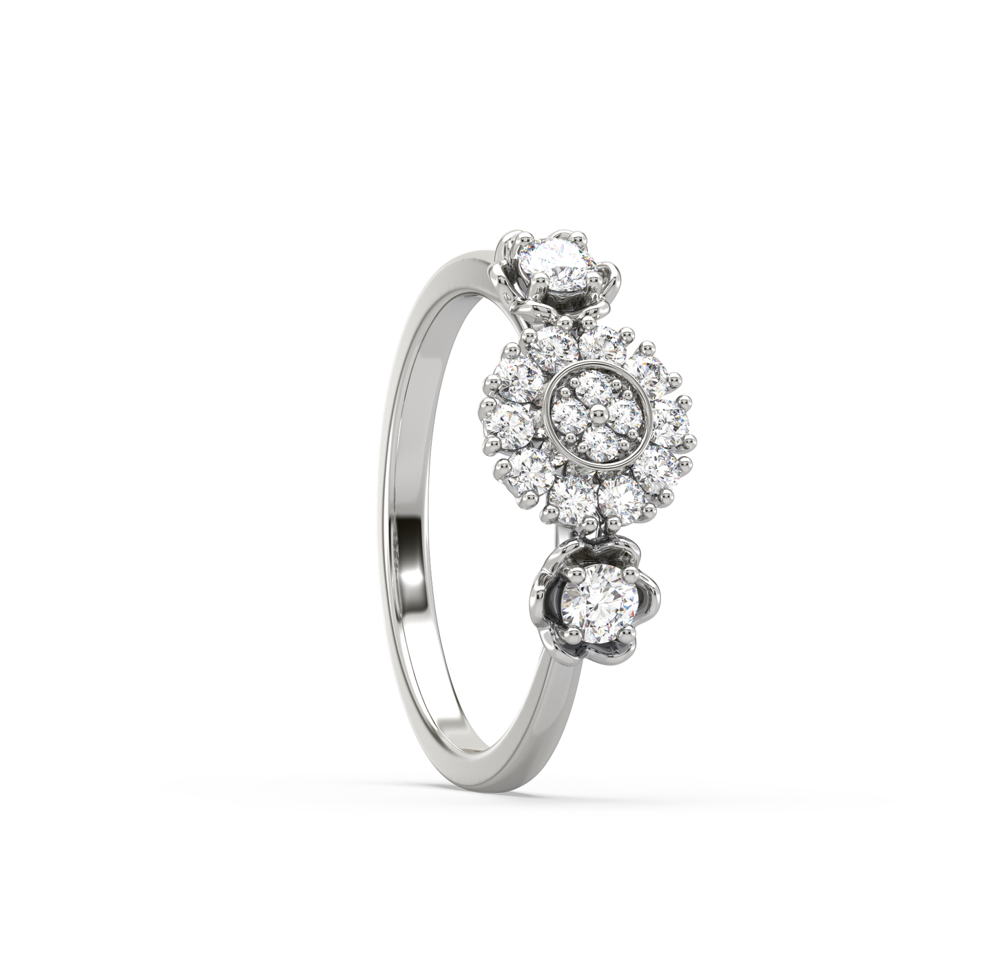 Avah 3 Flower Diamond Ring