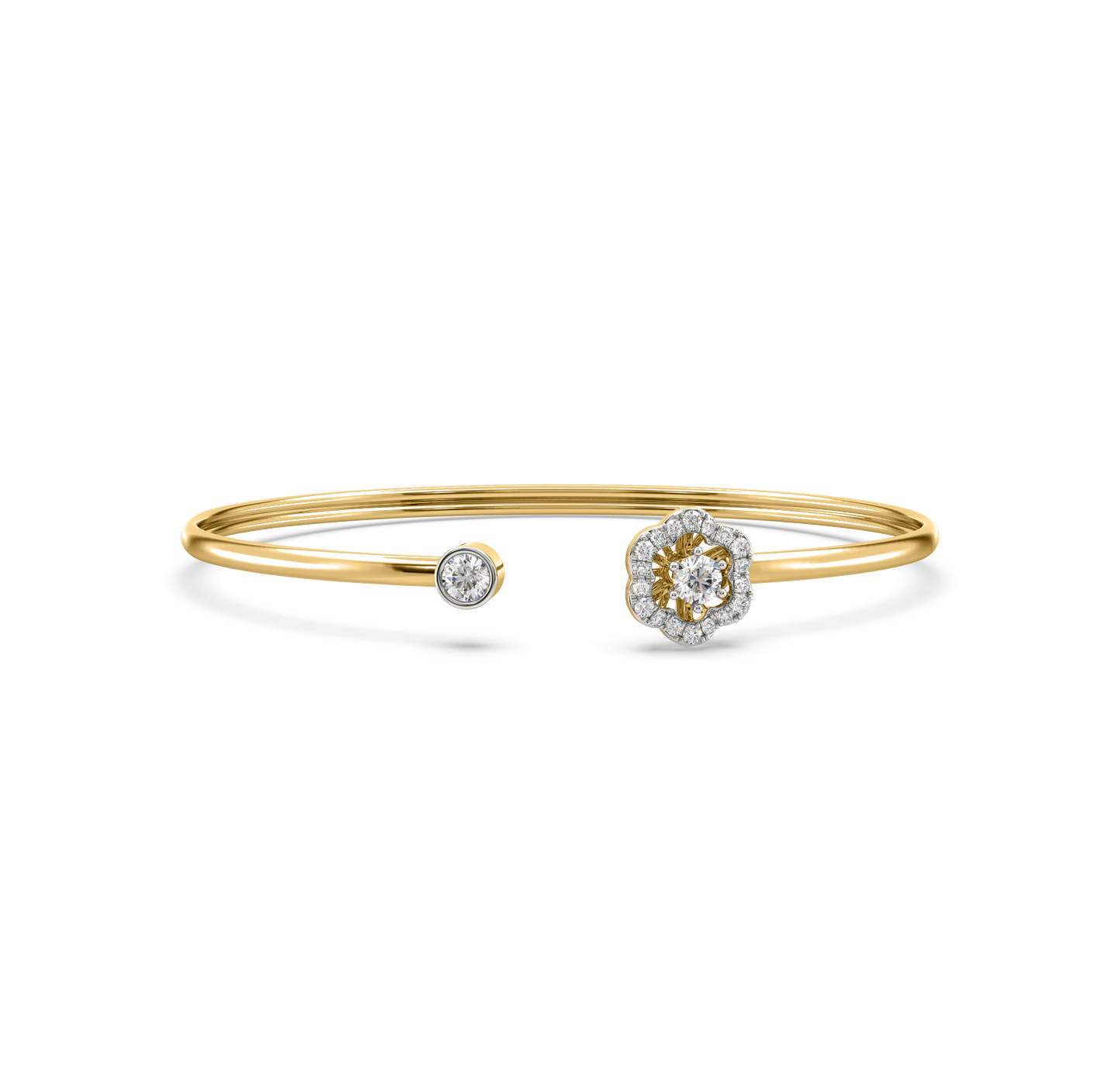 Neesha Flower Diamond Open Bangle