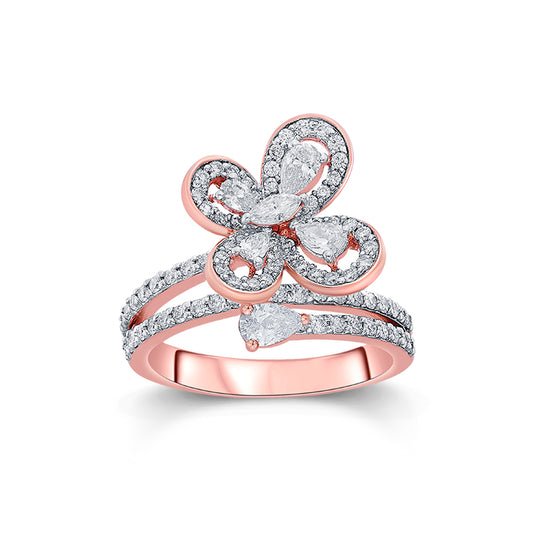 Pear Shaped Butterfly Diamond Ring