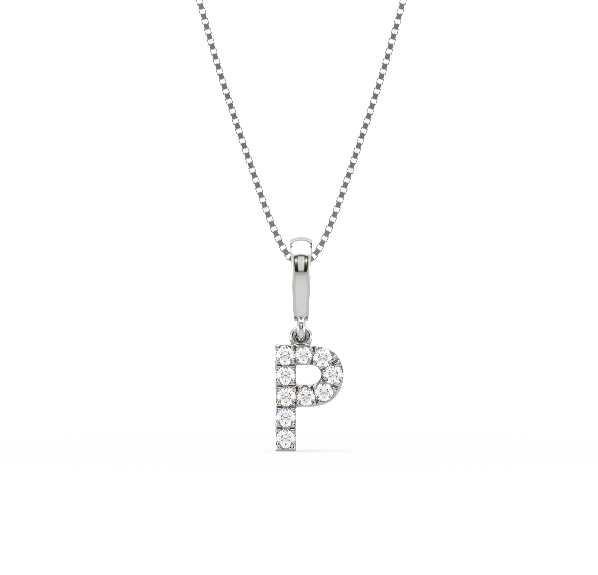 P Alphabet Diamond Pendant