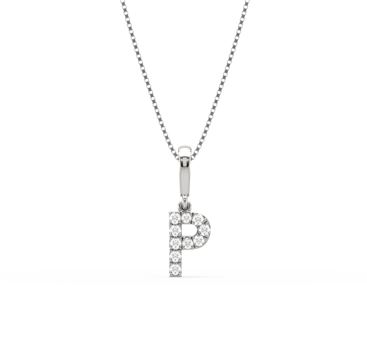 P Alphabet Diamond Pendant