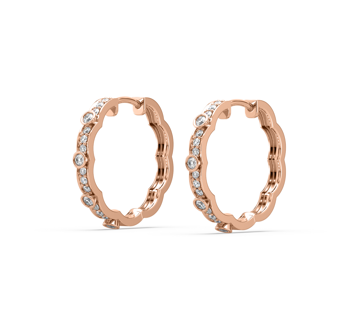 Rita Wavy Diamond Hoops