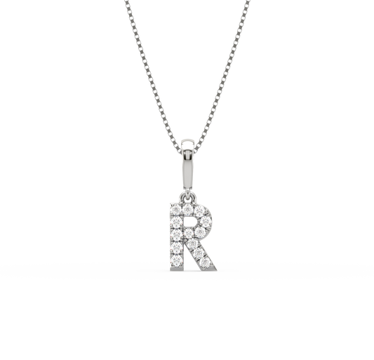 R Diamond Alphabet Pendant