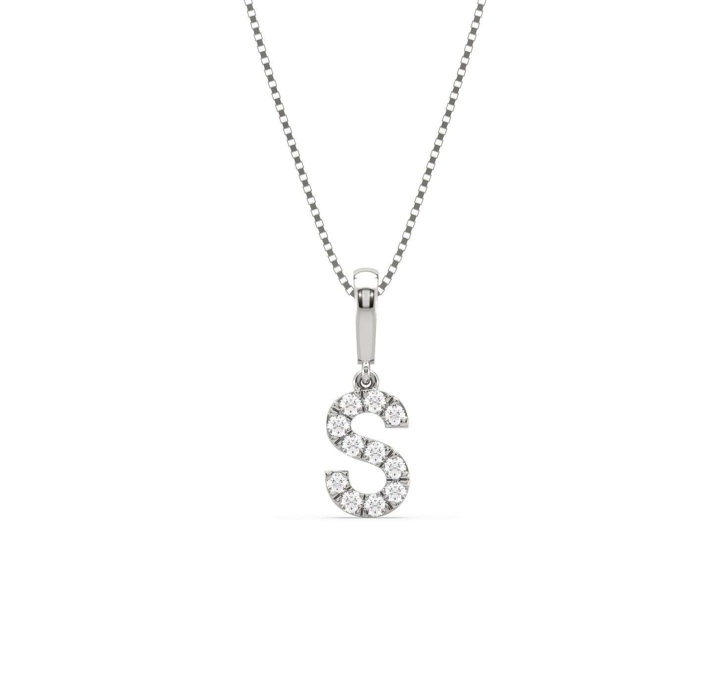 S Diamond Alphabet Pendant