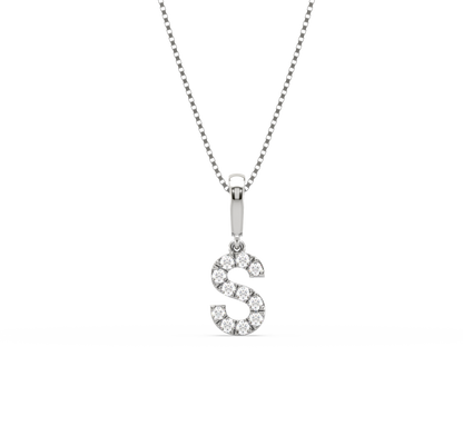 S Diamond Alphabet Pendant