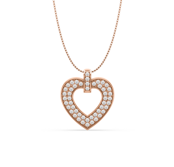 Diamond Tilted Heart Shape Pendant in 14k White Gold (1/2 ct. tw.)