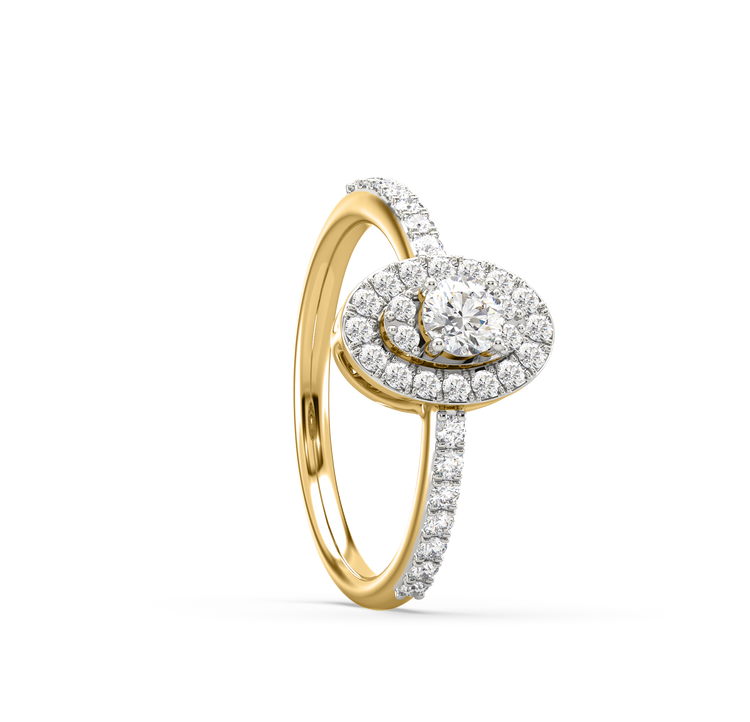 Engagement ring of 14-carat white gold with 24 diamonds Devotion | Unique  gold