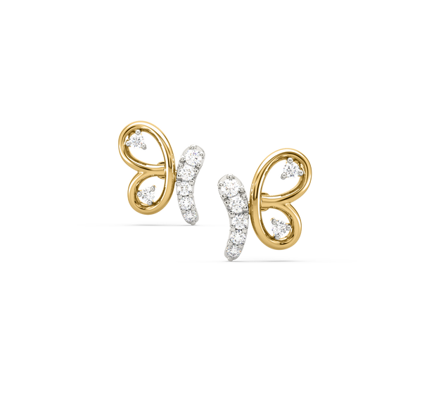 white gold diamond encrusted butterfly studs – Meira T Boutique