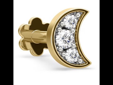 Buy Stunning Bright Gold and Diamond Nose Pin at Best Price | Tanishq UAE