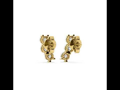 Claudia 3 Stone Cuff Earrings