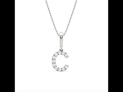 C Alphabet Diamond Pendant