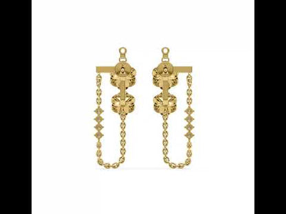 Elvira Flower Diamond Danglers