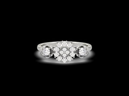 Avah 3 Flower Diamond Ring