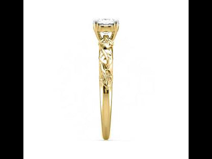 Serena Leaf Solitaire Ring