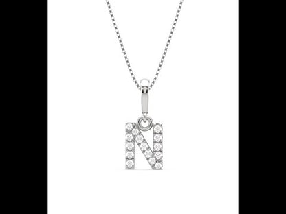 N Diamond Alphabet Pendant