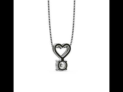 Holly Heart Solitaire Pendant