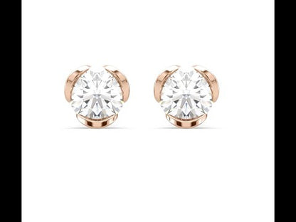 Zena Diamond Solitaire Stud Earrings