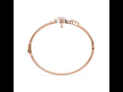 Luna Heart LocknKey Diamond Bangle