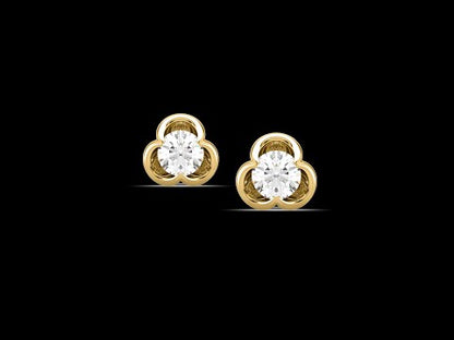 Tiska Swirl Diamond Stud Earrings