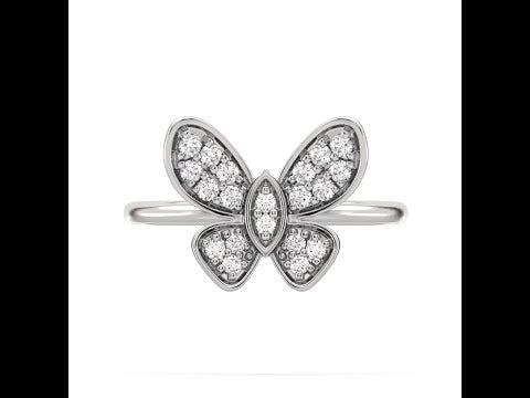 FLAWLESS DIAMOND BUTTERFLY RING