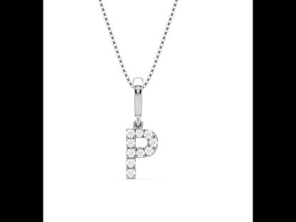 P Alphabet Diamond Pendant