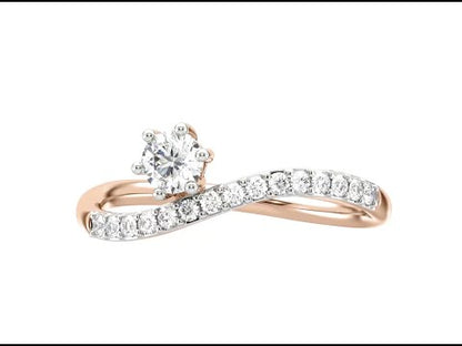 Irina Curved Solitaire Diamond Ring