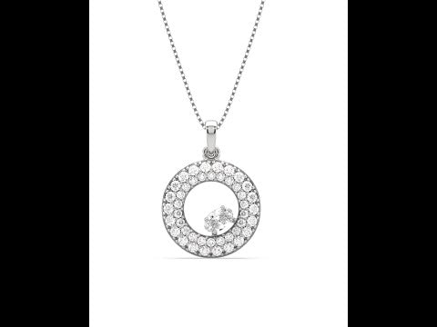 14k Diamond Fascination Double Circle Necklace - Reflections Fine Jewelry