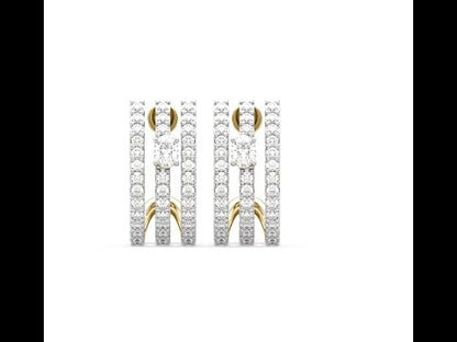 Roxanne 3-Line Oval Diamond Earrings