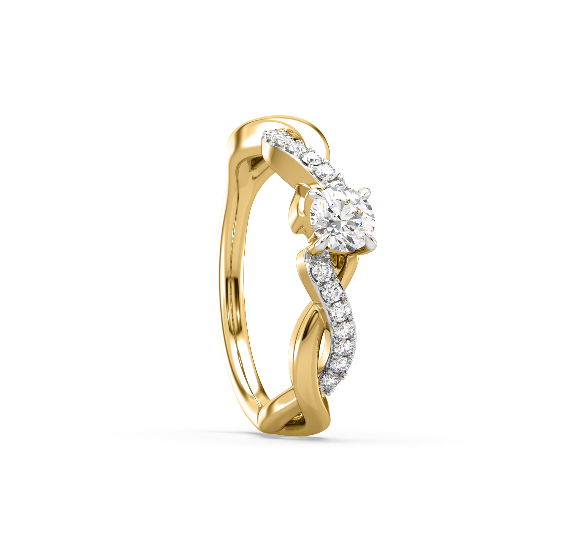 Alyssa Wave Solitaire Diamond Ring