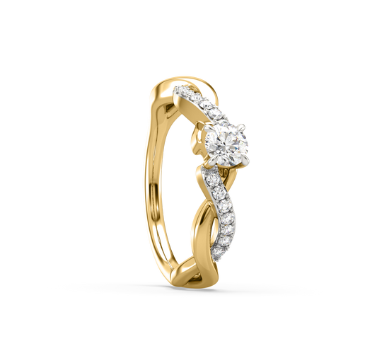 Alyssa Wave Solitaire Diamond Ring